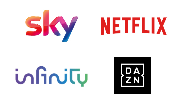 ricariche netflix, dazn, mediaset infinity sky